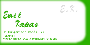 emil kapas business card