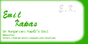 emil kapas business card